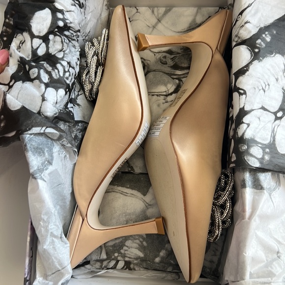 Jeffery Campbell x REVOLVE Viviana Mules in satin creme with rhinestones - Picture 7 of 12